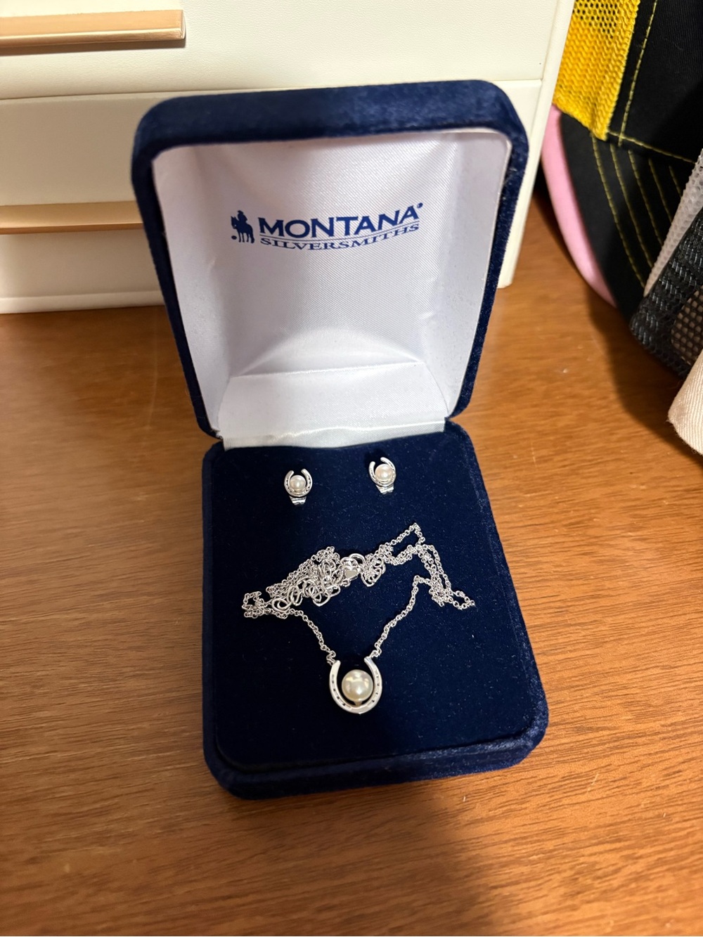 Montana Silversmiths Silver Necklace and Earrings Set with Pearl Accent